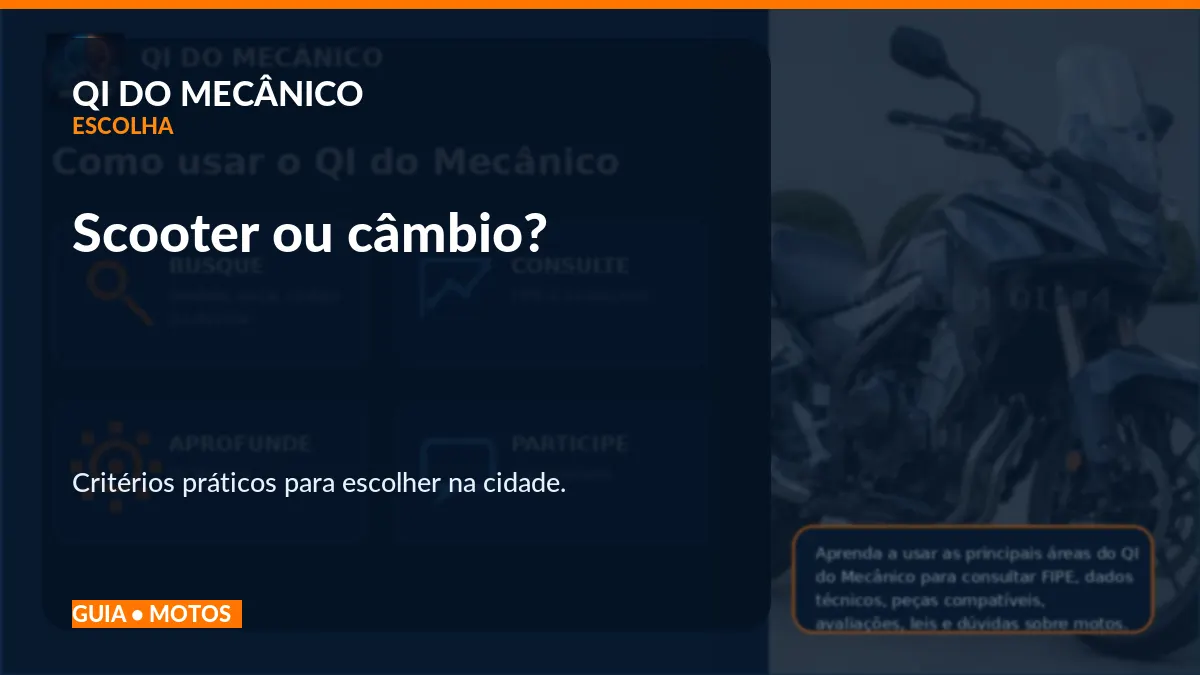 Scooter ou moto manual na cidade? A resposta está no seu trajeto diário