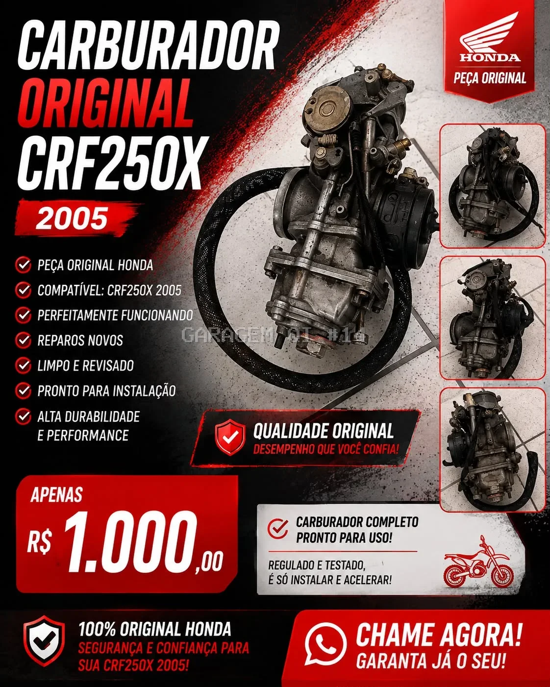 Caburador crf250x 2004