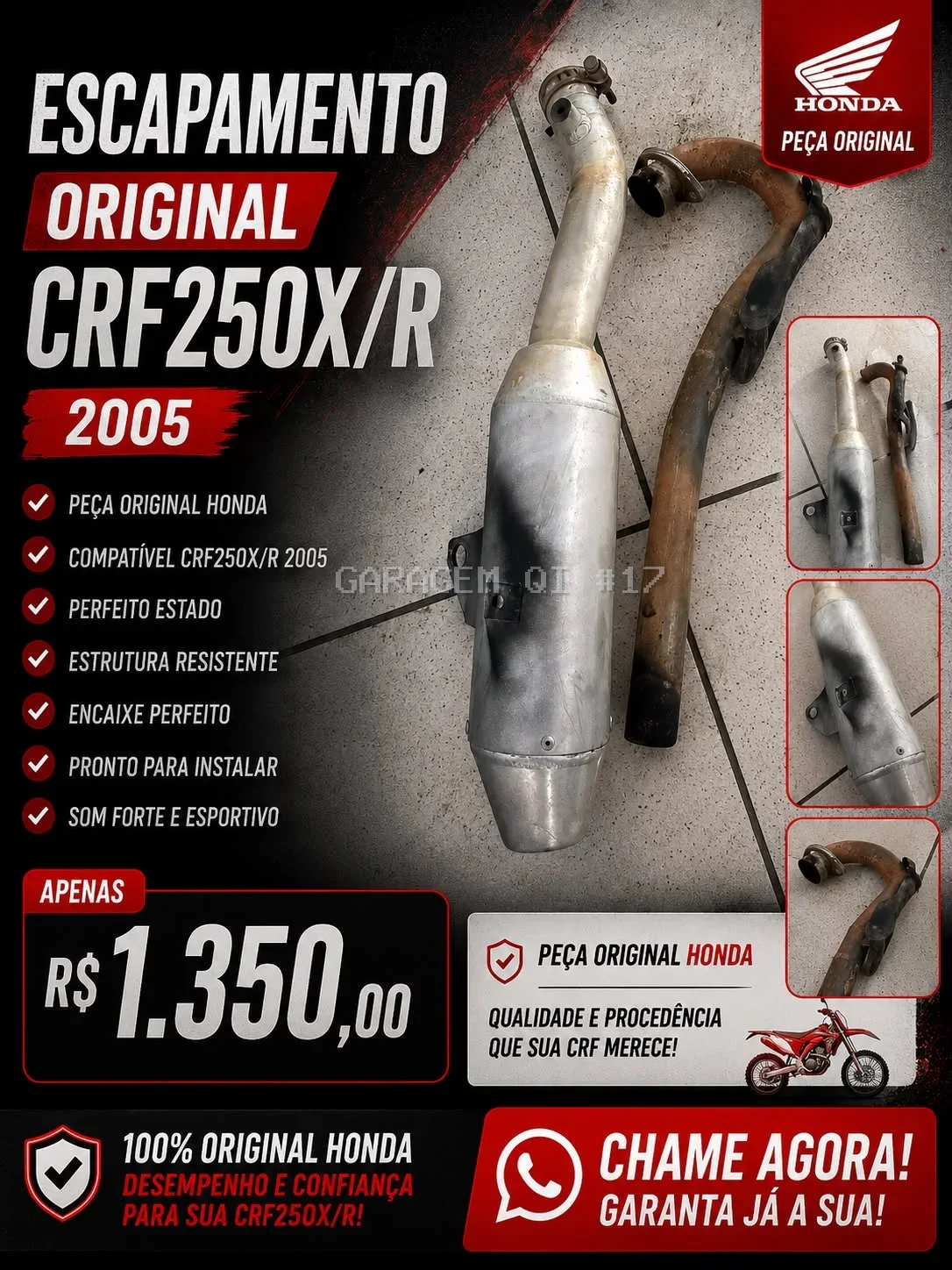 Escapamento crf250x