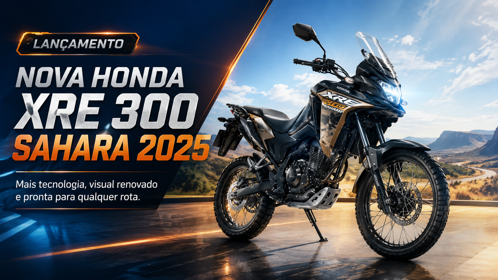 Nova Honda XRE 300 Sahara 2025: pronta para cidade, estrada e aventura